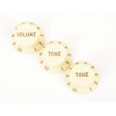 Afbeelding van Fender Strat knop Set. Vol./Tone/Tone parchment Gitaaronderdeel
