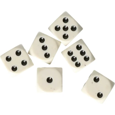 Afbeelding van Longfield Games Dobbelstenen Wit 6 Stuks
