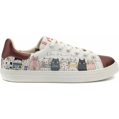 Afbeelding van GOBY Cat Movie Sneakers Sneaker Damessneaker Damessneakers Hoge kwaliteit Handmade Kattenprint Maat 42