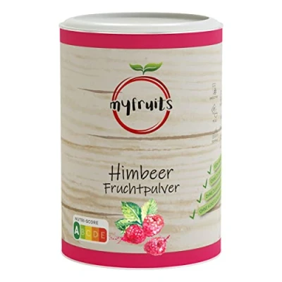 Afbeelding van myfruits Gedroogd frambozenpoeder, 350 g, zonder toevoegingen, 100% framboos, voor smoothies, milkshakes en yoghurt