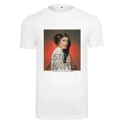 Afbeelding van Merchcode Star Wars Princess Leia Heren T shirt S Wit