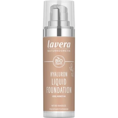 Afbeelding van lavera Hyaluron Liquid Foundation Cool Honey 04 Fonds natuurlijke cosmetica veganistisch siliconenvrij natuurlijk hyaluronzuur 30 ml
