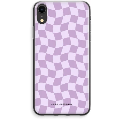 Afbeelding van Case Company® hoesje geschikt voor iPhone XR Grid Paars Soft Cover Telefoonhoesje Bescherming aan alle Kanten en Schermrand