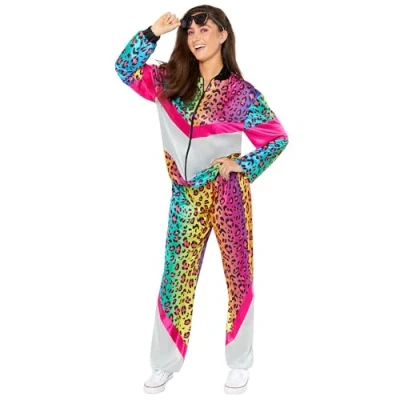 Afbeelding van Amscan 9919055 Uniseks kostuum voor volwassenen, neondierenprint, maat L