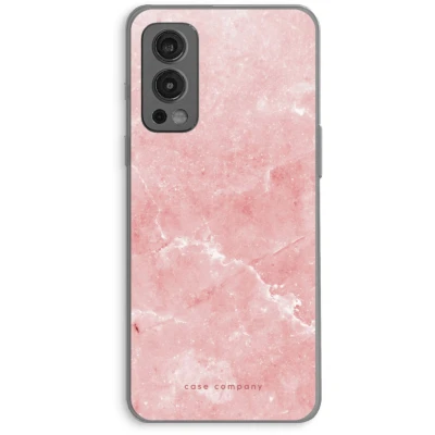 Afbeelding van Case Company® hoesje geschikt voor OnePlus Nord 2 5G Roze marmer Soft Cover Telefoonhoesje Bescherming aan alle Kanten en Schermrand