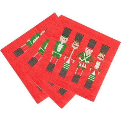 Afbeelding van Papieren bordjes Notenkraker kerst nutcracker 12 stuks 18 x centimeter