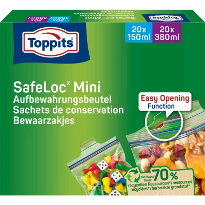 Afbeelding van Toppits Safeloc Mini Zip Zakjes 40 stuks