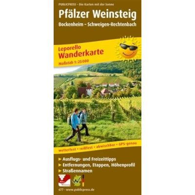 Afbeelding van Pfälzer Weinsteig 1 : 25 000. Wanderkarte