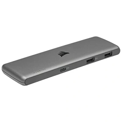Afbeelding van Corsair USB 100 (USB C, 7 Havens), Docking station + hub, Zilver