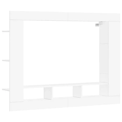 Image de vidaXL Meuble TV blanc 152x22x113 cm bois d&#039;ingénierie