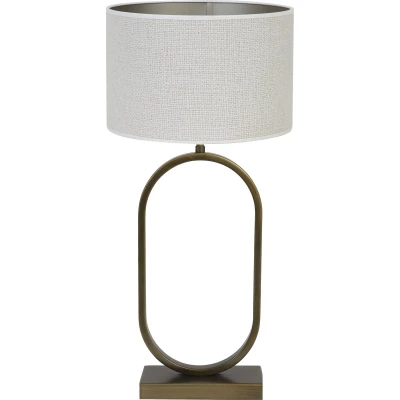 Afbeelding van Light &amp; Living Tafellamp Jamiri/Saverna Ant, Brons/Eiwit Ø30x67cm