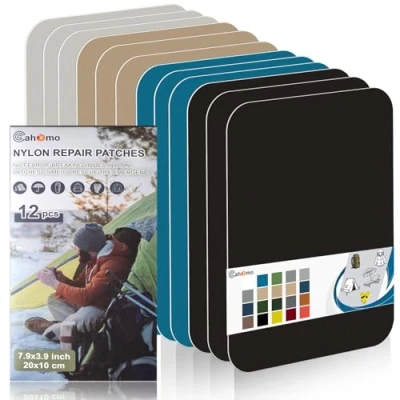 Afbeelding van Cahomo 12 stuks 20 x 10 cm waterdichte nylon reparatiepleisters voor jassen, tenten, outdoorkleding