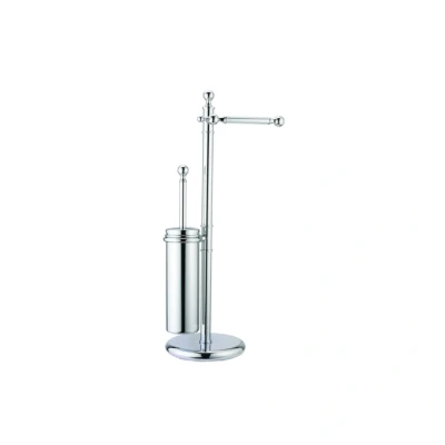 Afbeelding van Huber Croisette Classic toiletborstelgarnituur met toiletrolhouder Chroom 4044.01H.CR