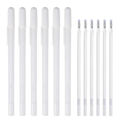 Afbeelding van Gelpen, wit, fijne punt, schets, tekening, markeerstiften, witte inkt, voor kunstenaars, donker papier, illustratie 0,8 mm, 12 stuks
