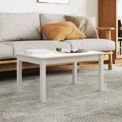 Afbeelding van Salontafel 80x50x40 cm massief grenenhout wit