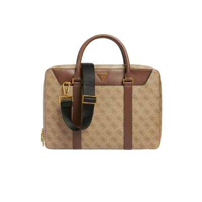 Afbeelding van Guess Vezzola DOC CASE Unisex Aktetas, Maat: One Size, Beige