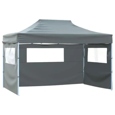 Afbeelding van Vouwtent met 3 wanden 3x4,5 m antraciet