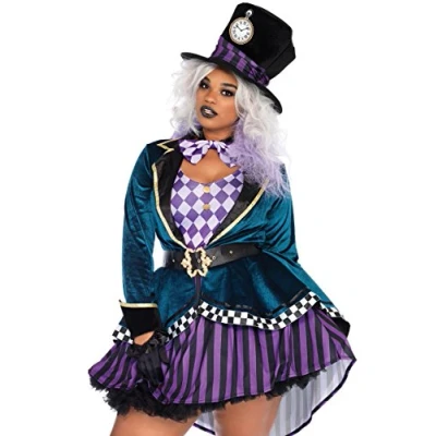 Afbeelding van Leg Avenue Delightful Hatter Adult Size Kostuum, meerkleurig, maat: 1X 2X (EUR 48 52)