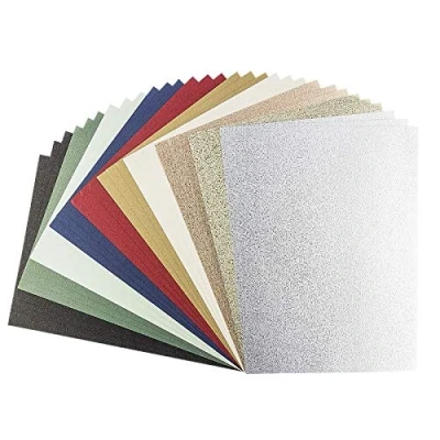 Afbeelding van 30 vellen Oslo effectkarton, DIN A4, 230 g/m², knutselpapier, reliëf, 10 kleuren,