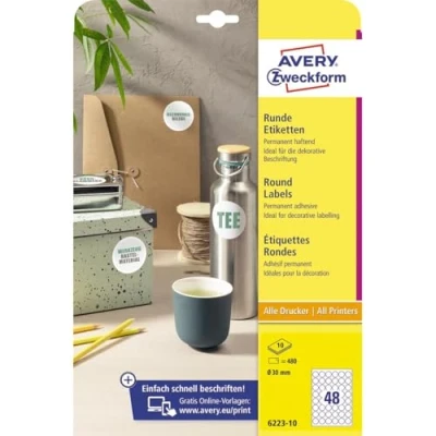 Afbeelding van Etik Rond Wt Perm 30mm 480x Etiket