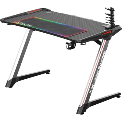 Afbeelding van X Rocker Lynx Gaming Bureau met ledverlichting Koptelefoonhouder Esports