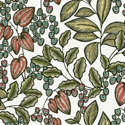 Afbeelding van UNI BEHANG Modern lila roze &quot;Architects Paper&quot; A.S. Création Jungle Chic