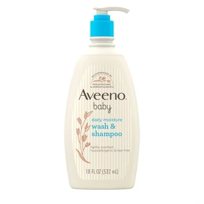 Afbeelding van Aveeno Baby Daily Moisture Gentle Body Bath Wash &amp; Shampoo Lightly Scented Babyhuidverzorging