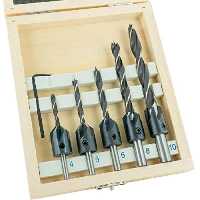 Afbeelding van ENT 26514 Boor en freesset, 6 delig, cilindrische spiraalboor Ø 4 10 mm met lamellenfrezen, gereedschapsstaal