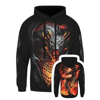 Image de Spiral Sweat à capuche Draconis Homme Noir Taille M