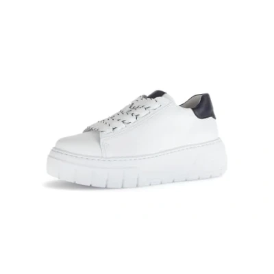 Afbeelding van Gabor Sneakers laag, Dames, Maat: 38, Weiss/schwarz Leer