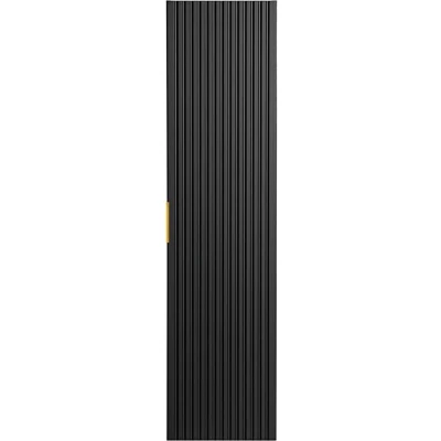 Afbeelding van Gestreepte hangende badkamerkolom Zwart H140 cm ZEVARA L 35 x H 140 D 25