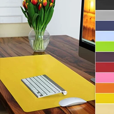 Afbeelding van Floordirekt bureauonderlegger, antislip, ideaal voor kantoor en thuis, geel, 65 x 50 cm