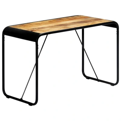 Afbeelding van Eettafel 118x60x76 cm massief ruw mangohout
