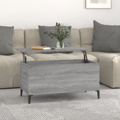 Afbeelding van Salontafel 90x44,5x45 cm bewerkt hout grijs sonoma eikenkleurig