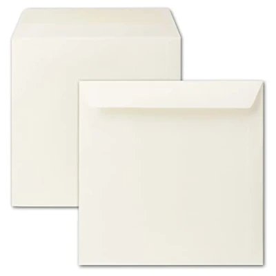Afbeelding van FarbenFroh by GUSTAV NEUSER 25 vierkante enveloppen 24 x cm crème natte lijm dik papier 120 g/m² voor kaarten