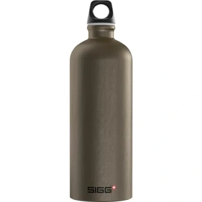 Image de SIGG Traveller Bouteille réutilisable Smoked Pearl (1 L), hermétique sans substances nocives, en aluminium ultra légère, bouchon à vis