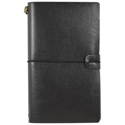 Afbeelding van Peter Pauper Notitieboek Voyager Leder cover Black met koordsluiting
