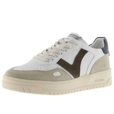 Afbeelding van Victoria 1257101 Unisex Lage Sneakers met Leder Effect &amp; Kleurrijke Onderdelen Contrast Lederen Korst voor Volwassenen, marineblauw