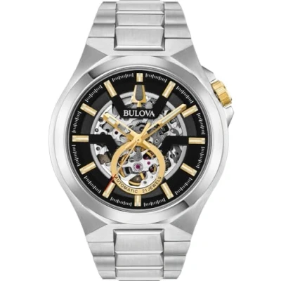 Afbeelding van Bulova Maquina horloge heren Zilver diameter 46 mm roestvrij staal
