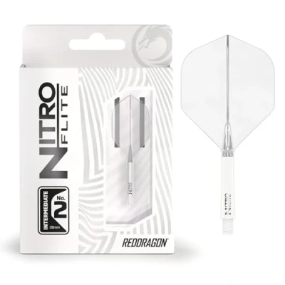 Afbeelding van RED DRAGON Darts Nitro Flite Flight &amp; Shaft Wit/Transparant Intermediate