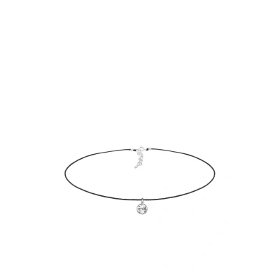 Afbeelding van Elli Basic Choker Ketting silvercoloured/black, Dames, Maat: 36, Silver coloured/black