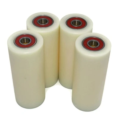 Afbeelding van Set van 4 nylon polyamide rollen, 40 mm diameter, 100 breedte, 10 kogellagers, nauwkeurig bewerkt in de EU (40 10)