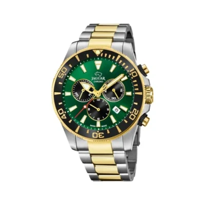 Afbeelding van JAGUAR J862/3 Executive Collection horloge met 43,5 mm behuizing groen tweekleurige stalen armband voor heren, klassiek, Uniek, Klassiek