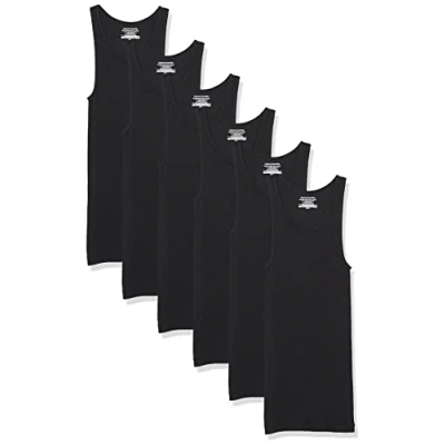 Image de Amazon Essentials Gilets Débardeur Men&#039;s, Pack of 6, Noir, S