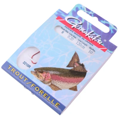 Image de Gamakatsu Onderlijnen Forel 5330R 60cm (10 pcs) Taille : crochet 8 0.16mm