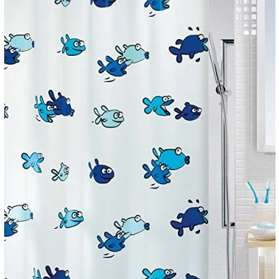 Afbeelding van Spirella Hugo Douchegordijn Blauw Vinyl 200 x 180 cm