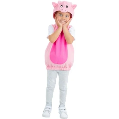 Afbeelding van Smiffy&#039;s Varken Kostuum Knor Knorretje Kind Roze Maat 116 Carnavalskleding Verkleedkleding