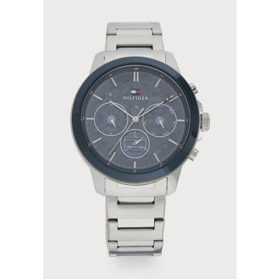 Afbeelding van Tommy Hilfiger Henry Horloge silvercoloured/blue, Heren, Maat: One Size, Silver coloured/blue