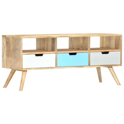 Afbeelding van Tv meubel 110x35x48 cm massief mangohout