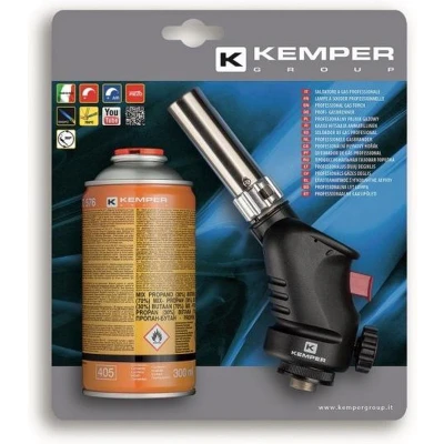 Afbeelding van Kemper gasbrander met piëzo ontsteking 300 ml supergas gaspatroon 7/16 draad 1060KIT